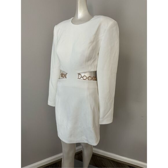 NWT MISHA Questa Chain Mini Dress in Ivory Size M $395 - Picture 8 of 10